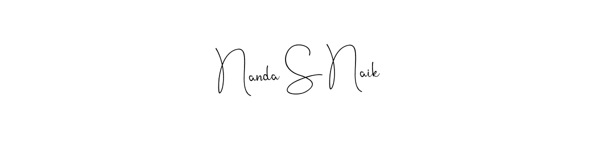 How to make Nanda S Naik signature? Andilay-7BmLP is a professional autograph style. Create handwritten signature for Nanda S Naik name. Nanda S Naik signature style 4 images and pictures png