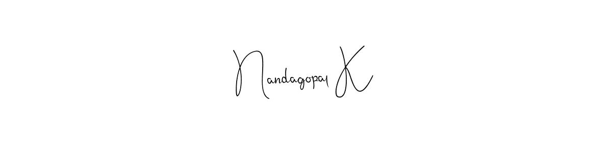 Use a signature maker to create a handwritten signature online. With this signature software, you can design (Andilay-7BmLP) your own signature for name Nandagopal K. Nandagopal K signature style 4 images and pictures png