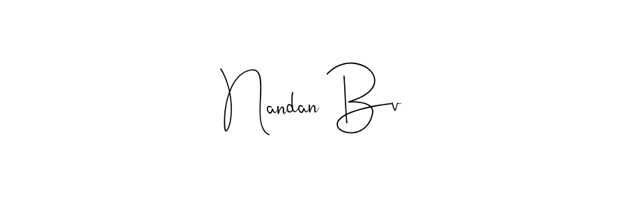 This is the best signature style for the Nandan Bv name. Also you like these signature font (Andilay-7BmLP). Mix name signature. Nandan Bv signature style 4 images and pictures png
