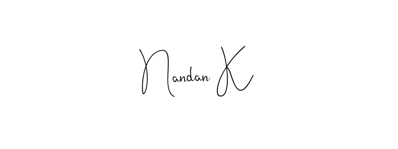 Make a beautiful signature design for name Nandan K. Use this online signature maker to create a handwritten signature for free. Nandan K signature style 4 images and pictures png