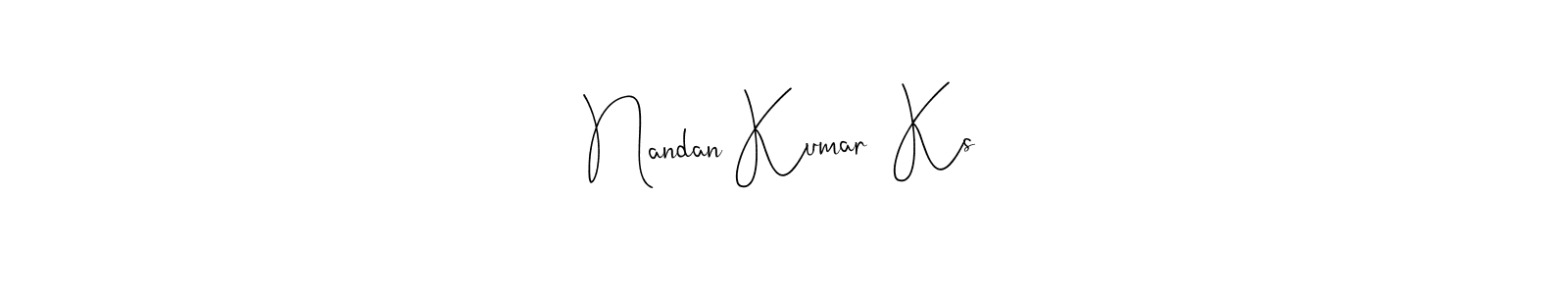 The best way (Andilay-7BmLP) to make a short signature is to pick only two or three words in your name. The name Nandan Kumar  Ks include a total of six letters. For converting this name. Nandan Kumar  Ks signature style 4 images and pictures png