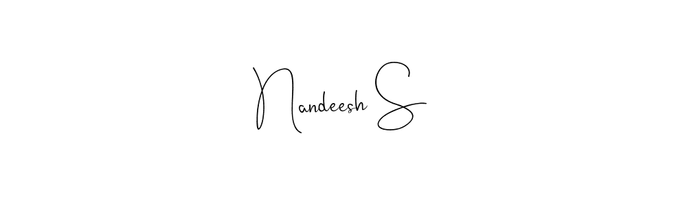 Use a signature maker to create a handwritten signature online. With this signature software, you can design (Andilay-7BmLP) your own signature for name Nandeesh S. Nandeesh S signature style 4 images and pictures png