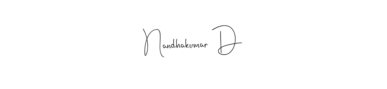 It looks lik you need a new signature style for name Nandhakumar D. Design unique handwritten (Andilay-7BmLP) signature with our free signature maker in just a few clicks. Nandhakumar D signature style 4 images and pictures png