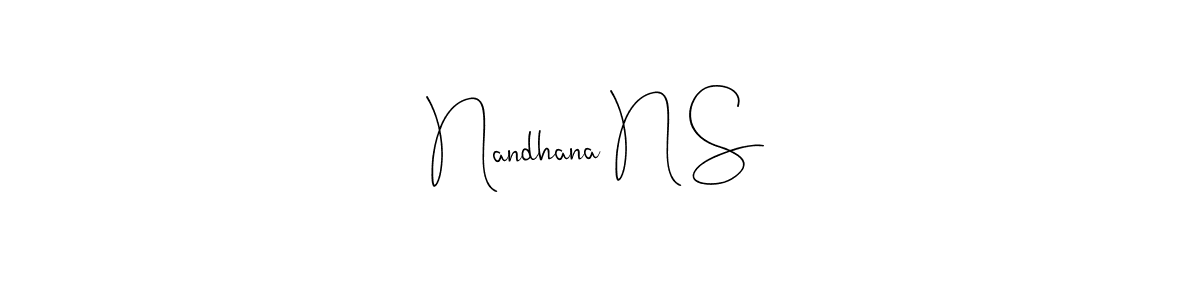 Also we have Nandhana N S name is the best signature style. Create professional handwritten signature collection using Andilay-7BmLP autograph style. Nandhana N S signature style 4 images and pictures png