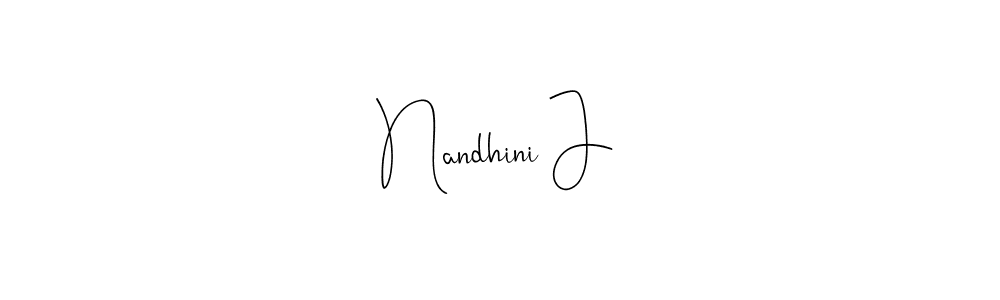 Also we have Nandhini J name is the best signature style. Create professional handwritten signature collection using Andilay-7BmLP autograph style. Nandhini J signature style 4 images and pictures png