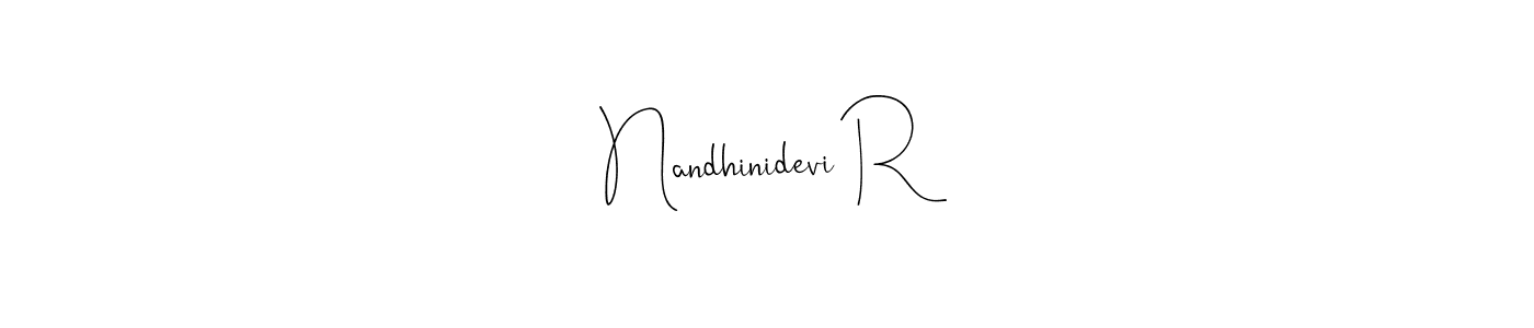 You can use this online signature creator to create a handwritten signature for the name Nandhinidevi R. This is the best online autograph maker. Nandhinidevi R signature style 4 images and pictures png