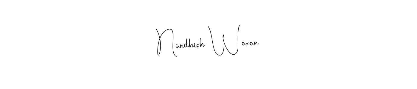 Here are the top 10 professional signature styles for the name Nandhish Waran. These are the best autograph styles you can use for your name. Nandhish Waran signature style 4 images and pictures png