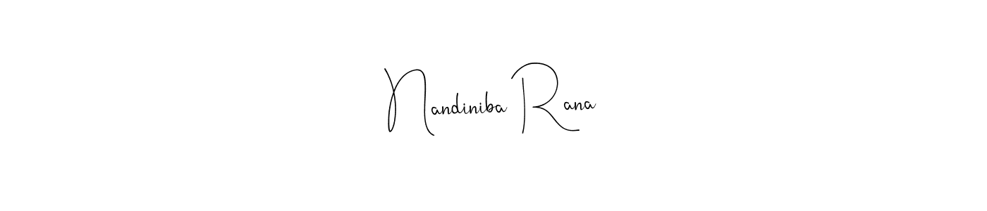 Make a beautiful signature design for name Nandiniba Rana. With this signature (Andilay-7BmLP) style, you can create a handwritten signature for free. Nandiniba Rana signature style 4 images and pictures png