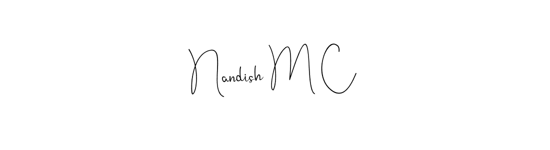 Use a signature maker to create a handwritten signature online. With this signature software, you can design (Andilay-7BmLP) your own signature for name Nandish M C. Nandish M C signature style 4 images and pictures png