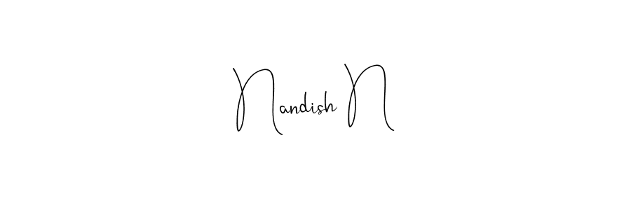 Make a beautiful signature design for name Nandish N. With this signature (Andilay-7BmLP) style, you can create a handwritten signature for free. Nandish N signature style 4 images and pictures png