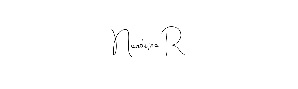 Also we have Nanditha R name is the best signature style. Create professional handwritten signature collection using Andilay-7BmLP autograph style. Nanditha R signature style 4 images and pictures png