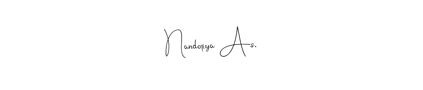 Here are the top 10 professional signature styles for the name Nandoliya A.s.. These are the best autograph styles you can use for your name. Nandoliya A.s. signature style 4 images and pictures png