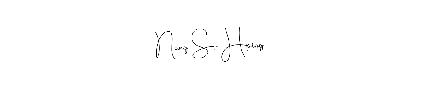 The best way (Andilay-7BmLP) to make a short signature is to pick only two or three words in your name. The name Nang Su Hlaing include a total of six letters. For converting this name. Nang Su Hlaing signature style 4 images and pictures png