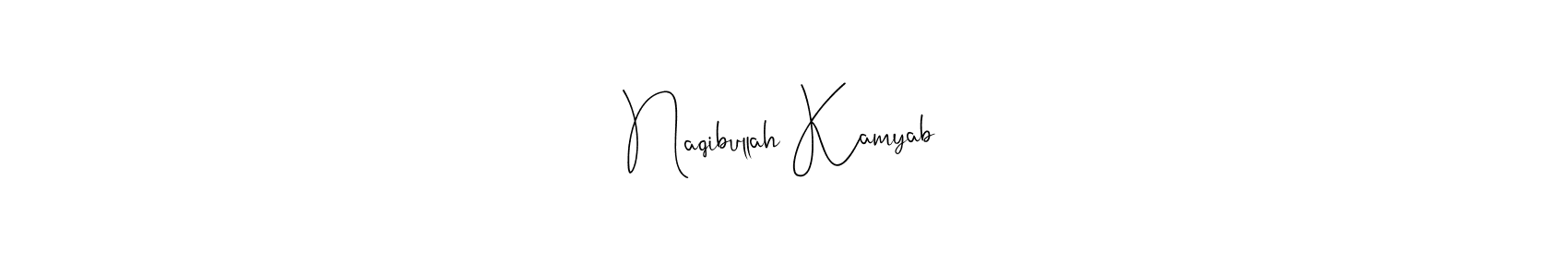 Also You can easily find your signature by using the search form. We will create Naqibullah Kamyab name handwritten signature images for you free of cost using Andilay-7BmLP sign style. Naqibullah Kamyab signature style 4 images and pictures png