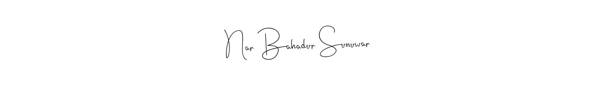 Make a beautiful signature design for name Nar Bahadur Sunuwar. Use this online signature maker to create a handwritten signature for free. Nar Bahadur Sunuwar signature style 4 images and pictures png