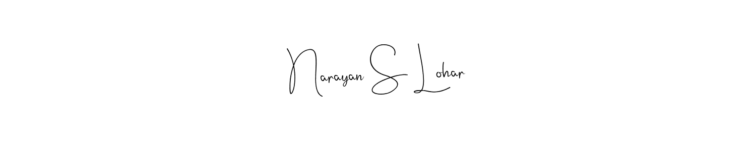 You should practise on your own different ways (Andilay-7BmLP) to write your name (Narayan S Lohar) in signature. don't let someone else do it for you. Narayan S Lohar signature style 4 images and pictures png