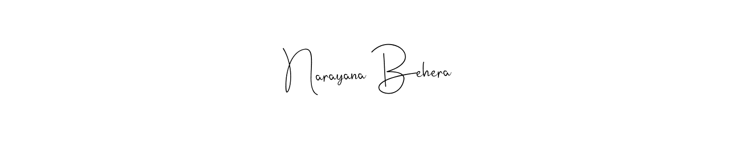 How to make Narayana Behera signature? Andilay-7BmLP is a professional autograph style. Create handwritten signature for Narayana Behera name. Narayana Behera signature style 4 images and pictures png