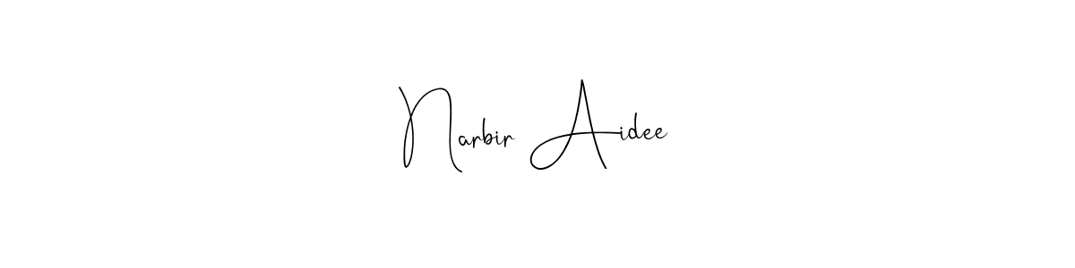 Similarly Andilay-7BmLP is the best handwritten signature design. Signature creator online .You can use it as an online autograph creator for name Narbir Aidee. Narbir Aidee signature style 4 images and pictures png