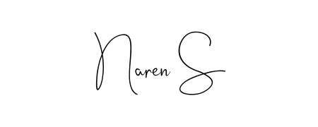 Discover the perfect balance of readability and style for Naren S with Andilay-7BmLP font. Create your dream signature today. Naren S signature style 4 images and pictures png