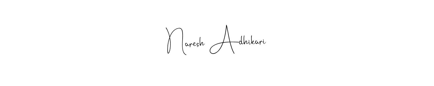 Use a signature maker to create a handwritten signature online. With this signature software, you can design (Andilay-7BmLP) your own signature for name Naresh Adhikari. Naresh Adhikari signature style 4 images and pictures png