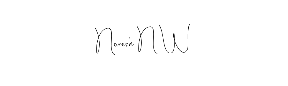 This is the best signature style for the Naresh N W name. Also you like these signature font (Andilay-7BmLP). Mix name signature. Naresh N W signature style 4 images and pictures png