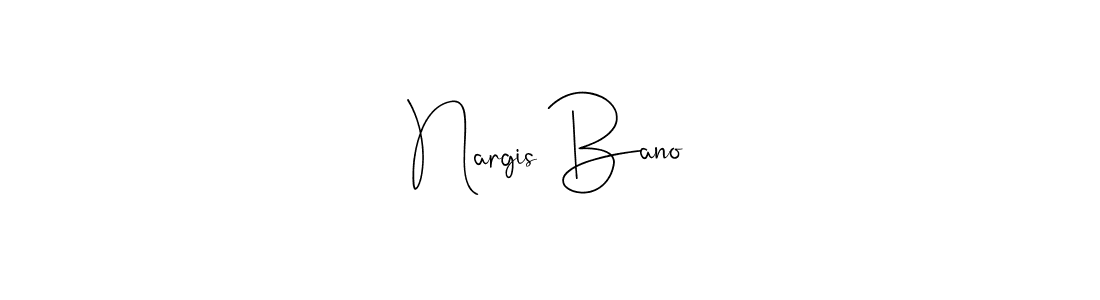 Andilay-7BmLP is a professional signature style that is perfect for those who want to add a touch of class to their signature. It is also a great choice for those who want to make their signature more unique. Get Nargis Bano name to fancy signature for free. Nargis Bano signature style 4 images and pictures png