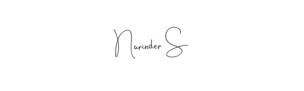 Design your own signature with our free online signature maker. With this signature software, you can create a handwritten (Andilay-7BmLP) signature for name Narinder S. Narinder S signature style 4 images and pictures png