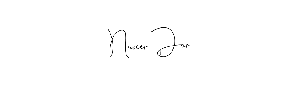 How to make Naseer Dar name signature. Use Andilay-7BmLP style for creating short signs online. This is the latest handwritten sign. Naseer Dar signature style 4 images and pictures png