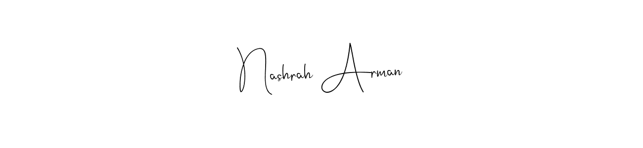 Andilay-7BmLP is a professional signature style that is perfect for those who want to add a touch of class to their signature. It is also a great choice for those who want to make their signature more unique. Get Nashrah Arman name to fancy signature for free. Nashrah Arman signature style 4 images and pictures png