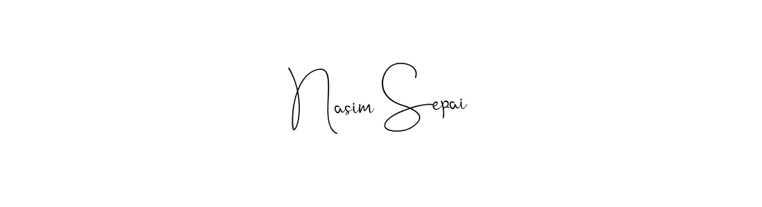 How to make Nasim Sepai name signature. Use Andilay-7BmLP style for creating short signs online. This is the latest handwritten sign. Nasim Sepai signature style 4 images and pictures png