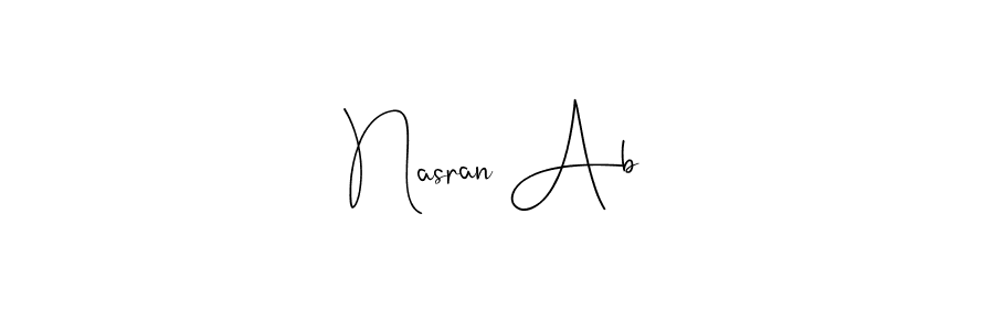 How to make Nasran Ab signature? Andilay-7BmLP is a professional autograph style. Create handwritten signature for Nasran Ab name. Nasran Ab signature style 4 images and pictures png