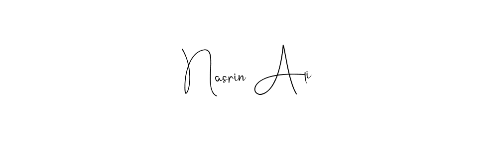 Here are the top 10 professional signature styles for the name Nasrin Ali. These are the best autograph styles you can use for your name. Nasrin Ali signature style 4 images and pictures png