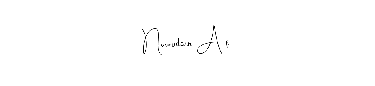 You should practise on your own different ways (Andilay-7BmLP) to write your name (Nasruddin Ali) in signature. don't let someone else do it for you. Nasruddin Ali signature style 4 images and pictures png