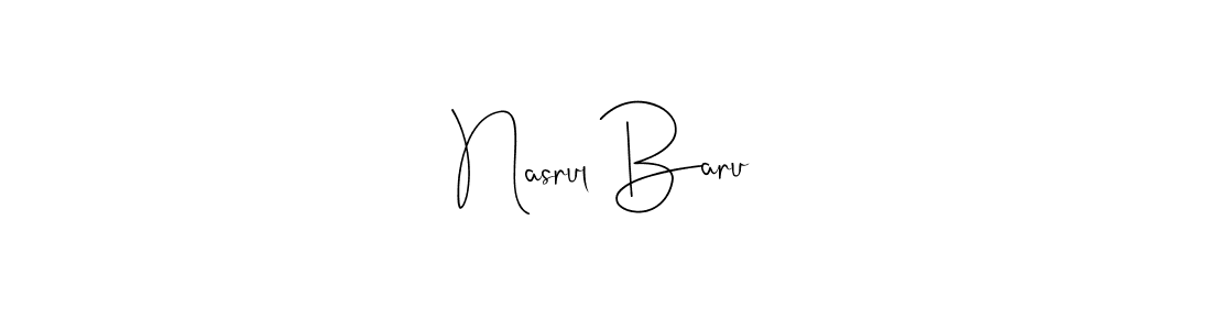 Also You can easily find your signature by using the search form. We will create Nasrul Baru name handwritten signature images for you free of cost using Andilay-7BmLP sign style. Nasrul Baru signature style 4 images and pictures png