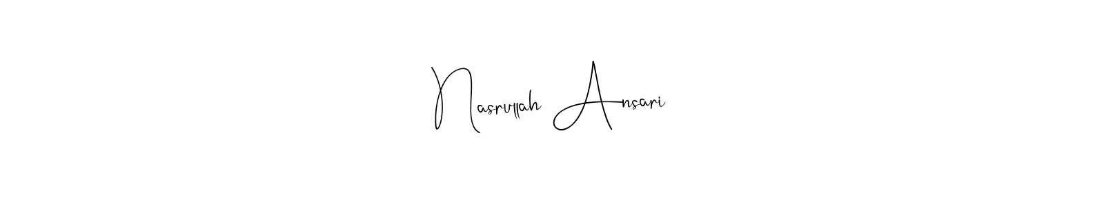 Create a beautiful signature design for name Nasrullah Ansari. With this signature (Andilay-7BmLP) fonts, you can make a handwritten signature for free. Nasrullah Ansari signature style 4 images and pictures png