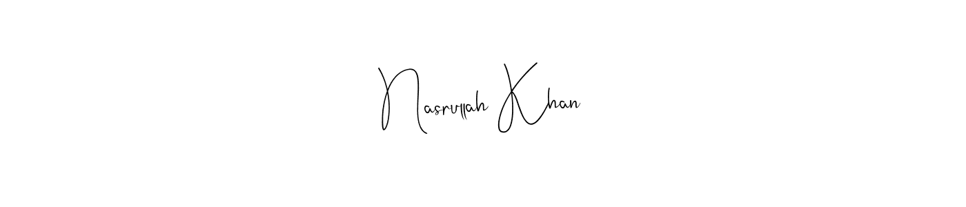 Make a beautiful signature design for name Nasrullah Khan. With this signature (Andilay-7BmLP) style, you can create a handwritten signature for free. Nasrullah Khan signature style 4 images and pictures png