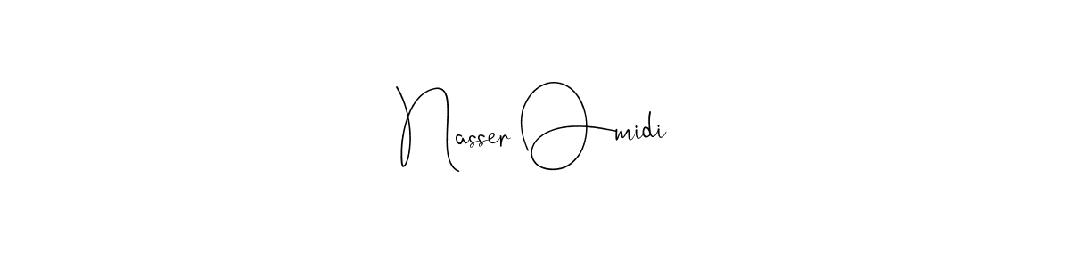 Make a beautiful signature design for name Nasser Omidi. With this signature (Andilay-7BmLP) style, you can create a handwritten signature for free. Nasser Omidi signature style 4 images and pictures png