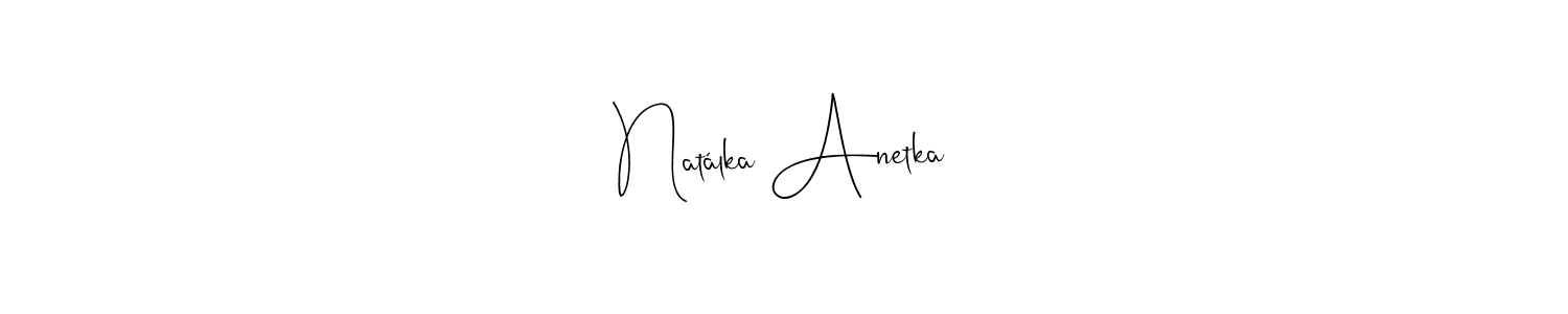The best way (Andilay-7BmLP) to make a short signature is to pick only two or three words in your name. The name Natálka Anetka include a total of six letters. For converting this name. Natálka Anetka signature style 4 images and pictures png