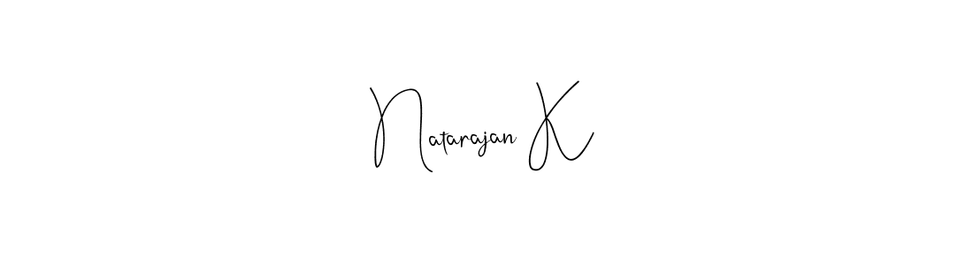 The best way (Andilay-7BmLP) to make a short signature is to pick only two or three words in your name. The name Natarajan K include a total of six letters. For converting this name. Natarajan K signature style 4 images and pictures png