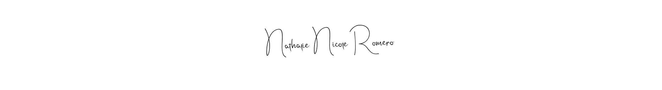 Also we have Nathalie Nicole Romero name is the best signature style. Create professional handwritten signature collection using Andilay-7BmLP autograph style. Nathalie Nicole Romero signature style 4 images and pictures png