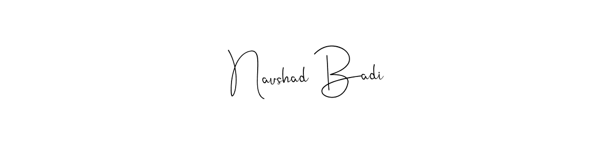 Similarly Andilay-7BmLP is the best handwritten signature design. Signature creator online .You can use it as an online autograph creator for name Naushad Badi. Naushad Badi signature style 4 images and pictures png