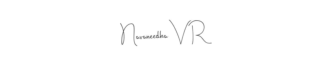 See photos of Navaneedha V R official signature by Spectra . Check more albums & portfolios. Read reviews & check more about Andilay-7BmLP font. Navaneedha V R signature style 4 images and pictures png