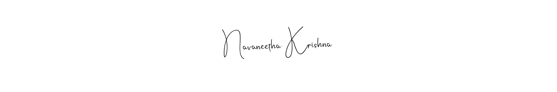 How to make Navaneetha Krishna name signature. Use Andilay-7BmLP style for creating short signs online. This is the latest handwritten sign. Navaneetha Krishna signature style 4 images and pictures png