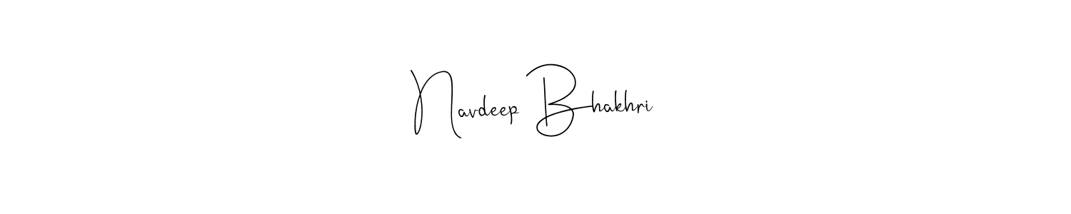 Make a beautiful signature design for name Navdeep Bhakhri. With this signature (Andilay-7BmLP) style, you can create a handwritten signature for free. Navdeep Bhakhri signature style 4 images and pictures png