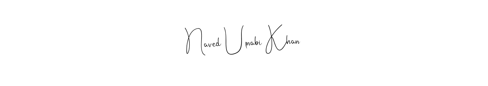 How to make Naved Ulnabi Khan name signature. Use Andilay-7BmLP style for creating short signs online. This is the latest handwritten sign. Naved Ulnabi Khan signature style 4 images and pictures png