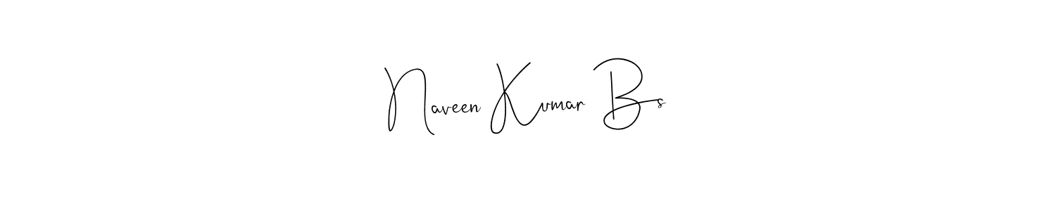 Design your own signature with our free online signature maker. With this signature software, you can create a handwritten (Andilay-7BmLP) signature for name Naveen Kumar Bs. Naveen Kumar Bs signature style 4 images and pictures png