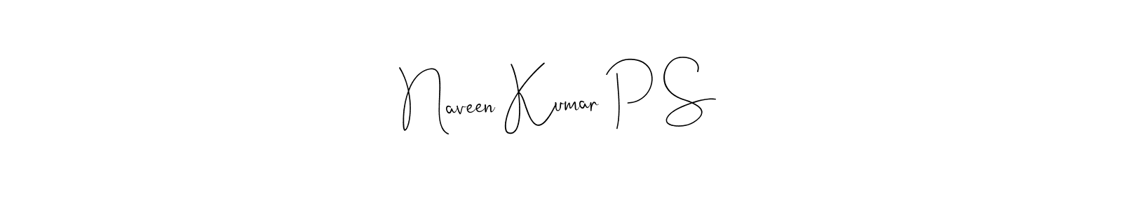 How to Draw Naveen Kumar P S signature style? Andilay-7BmLP is a latest design signature styles for name Naveen Kumar P S. Naveen Kumar P S signature style 4 images and pictures png