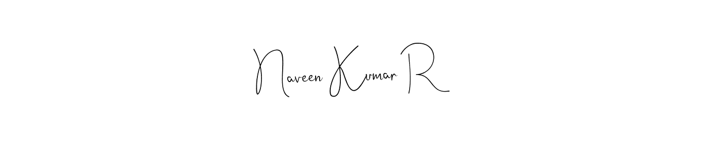 if you are searching for the best signature style for your name Naveen Kumar R. so please give up your signature search. here we have designed multiple signature styles  using Andilay-7BmLP. Naveen Kumar R signature style 4 images and pictures png