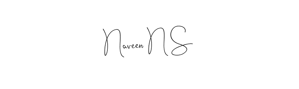 How to make Naveen N S name signature. Use Andilay-7BmLP style for creating short signs online. This is the latest handwritten sign. Naveen N S signature style 4 images and pictures png