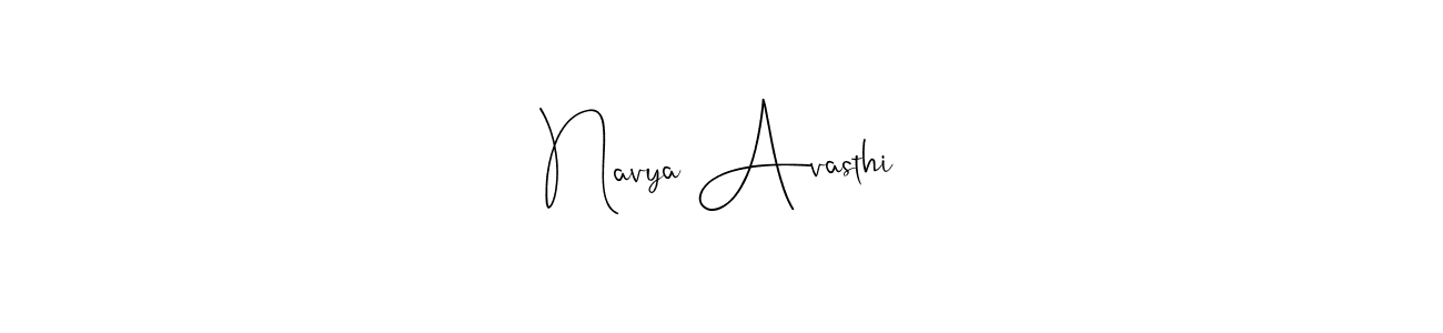 Also You can easily find your signature by using the search form. We will create Navya Avasthi name handwritten signature images for you free of cost using Andilay-7BmLP sign style. Navya Avasthi signature style 4 images and pictures png